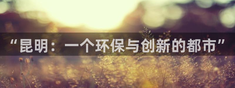 太阳集团城：“昆明：一个环保与创新的都市”